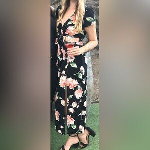 Cutout floral dress